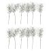 12 pieces of artificial stems picks glitter berries branches for Christmas tree decorations craft spring festival vacation stems twigs silver silver