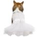 Dog Dress Tutu Skirt for Small Medium Girl Dogs Puppy,Sweet Dog White Princess Dresses with Bowknot and Rose Decor,Pet Lace Costume Summer Apparel Formal Clothes for Wedding Party Holiday Medium White