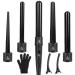 Curling Iron 5 in 1 Curling Iron Wand Set  Hair Curling Wands for Long Short Hair PTC Ceramic Curling Tongs with Adjustable Temperature Dual Voltage with Glove