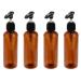 100ml Mini Lotion Storage Bottles Set of 4 Cosmetics Perfume Dispensers Portable Shampoo Holders Containers for Travel Trip Outdoor (Black Press Pump Brown Bottle)