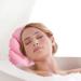 Inflatable Terry Cloth Bath Pillow for Tub - 10x12inch Headrest with Suction Cups for Neck Support - Pink & Blue - Buy Online on GoSupps.com