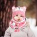 GlaITC Baby Caps Winter 46-50cm - Warm & Soft Newborn Beanie Hat with Scarf - Toddler Winter Hat for Boys and Girls - Knitted Unisex Hat for 6-24 Months - Pink - Buy Online on GoSupps.com