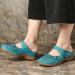 Buy Handmade Women's Sapphire Blue Sandals | Retro Leather Flats & Mules - Summer Collection 41 EU - Buy Online on GoSupps.com