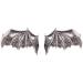 FRCOLOR 2pcs Gothic Hair Clip Metal Bat Wings Hair Barrettes Vintage Halloween Hair Clip for Party Costume (Silver)