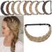 5 Strands Elegant Synthetic Hair Plaited Headband Elastic Hair Band Braid Headwear Hair Scrunchie Headband For Girls Women Accessories Highlighted - Ash Blonde