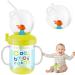 Baby Drinking Cup with Straw Cute Whale Squirt Water Cup 220ML Portable Diving Water Cup Creative Colorful Toddler Cups Baby Drinking Cup for Kids Boys Girls.(light green)