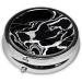 Buy Black and White Marble Round Pill Box | 3 Compartment Portable Travel Organizer for Vitamins & Medicine - Buy Online on GoSupps.com