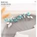 Turquoise Wedding Hair Pins - Silver Leaf Headpiece for Women and Girls (Pack of 2) - Buy Online on GoSupps.com