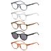 Eyekepper 5-Pack Oval Round Spring Hinges Reading Glasses Closed Sun Readers+1.25 +1.25 Mix
