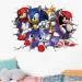 Speed Power Red Hedgehog Anime Cartoon Wall Stickers Meecaa 3D Breaking Wall Decals for Bedrooms Living Room Wall Art Stickers Wall Decor (Speed)