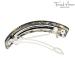 French Amie Onyx Handmade Curved Celluloid Hair Clip Barrette - Onyx Silver Grey - Buy Online on GoSupps.com
