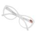 Oversize Women Reading glasses - Magnified Readers Cateye Vintage Jackie Oval - Clear lens White 1.5 x