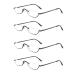Half Frame Reading Glasses, Half Metal Moon Readers for Women Men 4 Pairs 1.50 (Black,4 Pack) 1.5 x