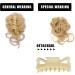 Long beard ball head wig bun grab clip Fluffy natural scrunchie bridal cocktail hairpin Messy Hair Bun Extensions Curly Wavy Hair Scrunchies claw Clip Messy Bun Hairpiece (Golden yellow) - Buy Online on GoSupps.com