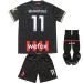 BIRD BOX 2022/2023 Milan Home #11 Zlatan Ibrahimovic Football Soccer Kids Jersey Shorts Socks Set Youth Sizes Black/Red 26