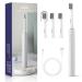 Sejoy Electric Toothbrush Rechargeable Power Toothbrush for Adults and Kids Fast Charge Sonic Tooth Brush with Travel Lock 4 Brush Heads Gift White White(one-key)