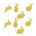 Muzrunq Bunny Cupcake Toppers Rabbit Cake Toppers Rabbit Cupcake Toppers Birthday Party Easter Cake Decoration 4 Types 8 Pcs (Golden)