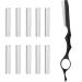 Hair Styling Thinning Texturizing Cutting Feather Razor Hair Styling Thinning Razor Set with 10 Pieces Replacement Blades