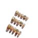 Nail enhancement European and American long ladder French cat eye gradient detachable wearable nails Press on Nail(Gold Short ladder L)
