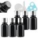 Tianzd 6 pieces empty small 15 ml gloss black glass bottles with sealed stopper silver aluminum screw cap glass bottle flasher oil fragrance perfume massage aromatherapy silver 15ml