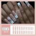 French Tip Press on Nails -Long Square Press On Nails with Nail Tips Pearl French Bow Design pink press on nails Acrylic False Nails Cute Artificial Nails - Buy Online on GoSupps.com