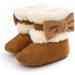 RVROVIC Baby Boys Girls Plush Winter Snow Boots - Bowknot Anti-Slip Fleece Infant Boots (Brown, 6-12 Months) - Buy Online on GoSupps.com