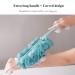 Yisella Back Brush 17 Long Handle Nylon Mesh Loofah Back Scrubber - Blue and White - Buy Online on GoSupps.com
