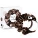 Bellody Scrunchies with - velvety soft strong hold Velvet look exclusive colors (1 piece - Mocha Brown) - Hair tie scrunch in brown