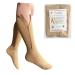 Premium Closed Toe 20-30 mmHg Firm Compression Zipper Leg Pain Socks Beige Small/Medium (1 Pair)