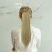 Ponytail Extension 22" Long Straight Wig Claw Clip Ponytail Extension Heat-Resisting Synthetic Fake Hair Pieces Diy Haircut for Women Girls Short and Less Hair (Blonde-27/613) - Buy Online on GoSupps.com