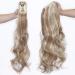 SEGO 24" Inch Ponytail Hair Extension Clip In With Jaw/Claw - Sandy Blonde & Bleach Blonde - Synthetic Hairpieces Curly Ponytail Extension - Buy Online on GoSupps.com