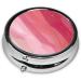 Pink Gradient Round Pill Box Organizer - 3 Compartment Travel Pill Case for International Shipping - Buy Online on GoSupps.com