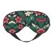 Flower Leaf Print Unisex Sleeping Eye Mask Soft Comfortable Light-Blocking Eye Mask Black