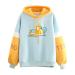 Daoucixia Hoodies for Teen Girls,Women's Kawaii Sweatshirt Long Sleeve Tops Cute Cartoon Hoodies Teens Girls Casual Pullover Blue X-Large