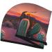 Cactus Desert Sunset Coral Velvet Dry Hair Cap | Ideal for Home Travel Pool Parties & More - Shop Now - Buy Online on GoSupps.com