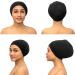 Silk Satin Hair Wrap Cap for Sleeping | Adjustable Night Beanie for Curly Hair, Braids & Locs - Black - Buy Online on GoSupps.com