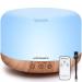 URPOWER 1000ml Essential Oil Diffuser Remote Control 5 in 1 Ultrasonic Aromatherapy Oil Cool Mist Humidifier Running 20 Hours with Adjustable Mist Mode/4 Timer Settings for Large Room Study Yoga Spa A-yellow