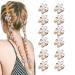 AUONY 10PCS Mini Pearl Hair Clips  Small Bangs Flower Pearl Hair Clip Mini Flower Pearl Wedding Artificial Pearl Hair Clips for Women Girls Mother's Day Gift (White)
