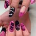 Halloween Nails Acrylic Press on Nails Medium Almond Fake Nails French Tip Glue on Nails Full Cover False Nails with Bat Ghost Designs Acrylic Nails Halloween Stick on Nails for Women 24Pcs 9
