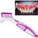 Double Sided False Teeth Cleaning Brush | Portable Denture Toothbrush with Multi Layered Bristles | Hard Care Toothbrush Set - Buy Online on GoSupps.com