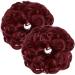 Messy Bun Hair Piece for Women Thick Updo Scrunchies Hair Extension Ponytail Hair Accessories Dark Red 2 PCS 21# Dark Red