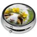 Guinea Pig Round Pill Box | 3 Compartment Mini Decorative Organizer | Portable Travel Medicine Holder & Vitamin Case - Buy Online on GoSupps.com