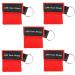 PHCOZY 5 Pcs CPR Mask Keychain with Check Valve and Breathing Scarf by MojiDecor Breathing Barrier in Red