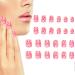 Short False Nails with Designs Square Cute Stick On Nails Colorful Artificial Full Acrylic White Flase Nails Design Nails for Women Girls