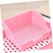 HAPINARY Box Rabbit Potty Bunny Litter Cat Litter Pan Hamster Toilet Corner Pet Litter Pan Plastic 28x23cm Pink - Buy Online on GoSupps.com