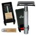 4-piece shaving set - PROMOTION at a special - with safety razor and 20 razor blades in a practical travel box