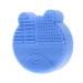 FRCOLOR 2 1 makeup brush holder brush mat brush scrubber holder makeup brush pad brush pad rack makeup brush cleaning mat brush stand make up holder makeup remover face brush Silica gel 11x10cm Blue