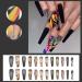 GORS Long Black Press on Nails - Colorful Coffin Fake Nails with Graffiti Note Designs | Full Cover False Nails for Women - Buy Online on GoSupps.com