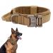 Tactical dog collar adjustable collar with control handle soft padded nylon dog collar with robust metal buckle for medium large dogs XL brown