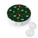 Bird And Mushroom Round Case For Contact Lens Kit Storage Box with Mirror Printed